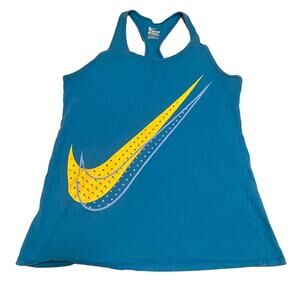 The Nike Tee Athletic Cut 100% cotton tank top Size M Light Blue Running
